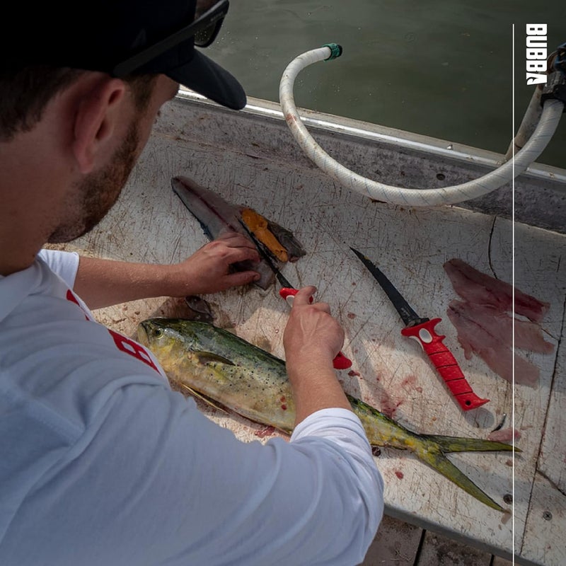 Bubba 6 Inch Ultra Flex Tapered Fillet Knife with Non-Slip Grip Handle, 8Cr13MoV Stainless Steel Blade, Lanyard Hole and Synthetic Sheath for Fishing - Image 2